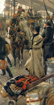 victoria victorian Tableau Peinture - Le départ Plateforme Victoria Station James Jacques Joseph Tissot